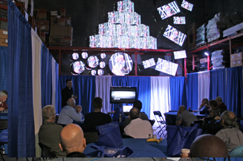 Guest Speaker, Projection Designer Nick Comis, doing a seminar on projection mapping at Techni-Lux Technology Day Open House 2018, Orlando, Florida USA