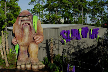 daytime in front of Swamp Ape Thrill Ride at Swampy Jack's Wongo Adventure, Panama City Beach, Florida, USA