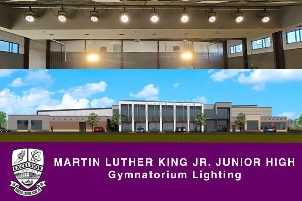 Techni-Lux Gymnatorium Lighting Design at Martin Luther King Jr. Junior High, Monroe, LA, USA