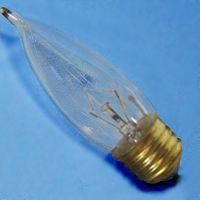 B10 CA10 60w 120v-130v Clear E26 Flame Bent Tip Lamp