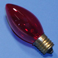 C9 7w 130v TransRed E17 Lamp