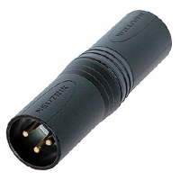 NA3MM-B Gender Turnaround Adapter - 3 pin Male XLR to 3 pin Male XLR - pre-wired, black