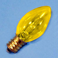 C7 7w 120v Yellow E12 Lamp