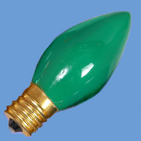 C9 7w 130v Ceramic Green E17 Lamp