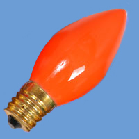 C9 7w 130v Ceramic Amber/Orange E17 Lamp