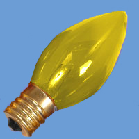 C9 7w 130v TransYellow E17 Lamp