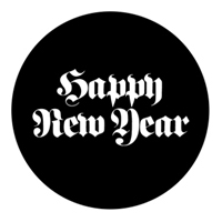 ROSCO:250-78390 -- 78390 Happy New Year 2 Steel Metal Gobo, Size: Specify