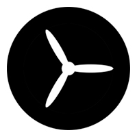 ROSCO:250-78409 -- 78409 Propeller 3 Inverted Steel Metal Gobo By Graham T. Posner, Size: Specify