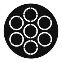 ROSCO:250-78475 -- 78475 Rotating Apertures Steel Metal Gobo By Tony Broadbent, Size: Specify