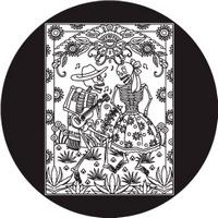ROSCO:260-82821 -- 82821 Day Of The Dead Dancing Couple Bw Glass Gobo, Size: Specify