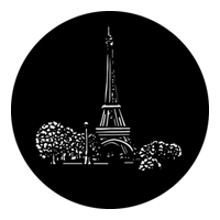 GAM:250-G544 -- G544 Eiffel Tower Steel Metal Gobo, Size: Specify