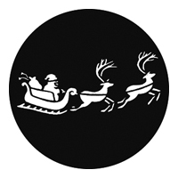 GAM:250-G828 -- G828 Santa'S Sleigh Steel Metal Gobo, Size: Specify