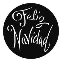 GAM:250-G844 -- G844 Feliz Navidad Steel Metal Gobo, Size: Specify