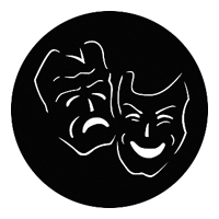 GAM:250-G901 -- G901 Comedy Tragedy Steel Metal Gobo, Size: Specify